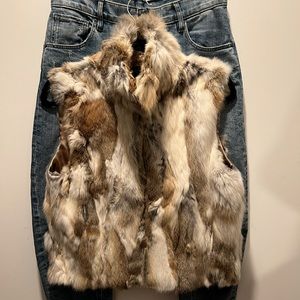 Vintage neutral fur vest